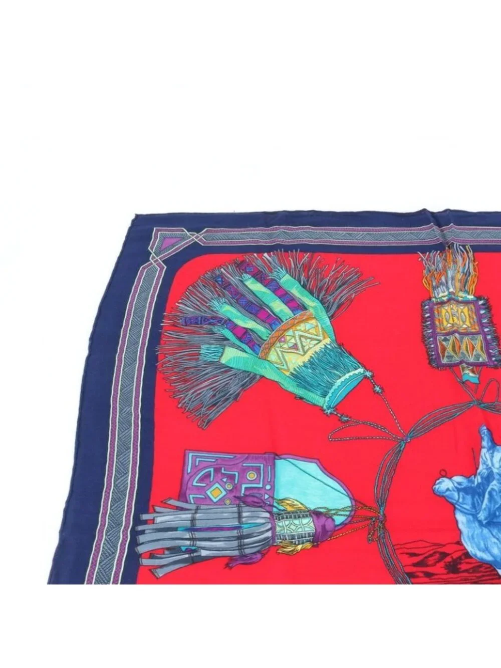★SOLD★ Hermes Tag Carre 90 Cuirs du Desert Leather Ornament Cashmere Scarf - Picture 2 of 7